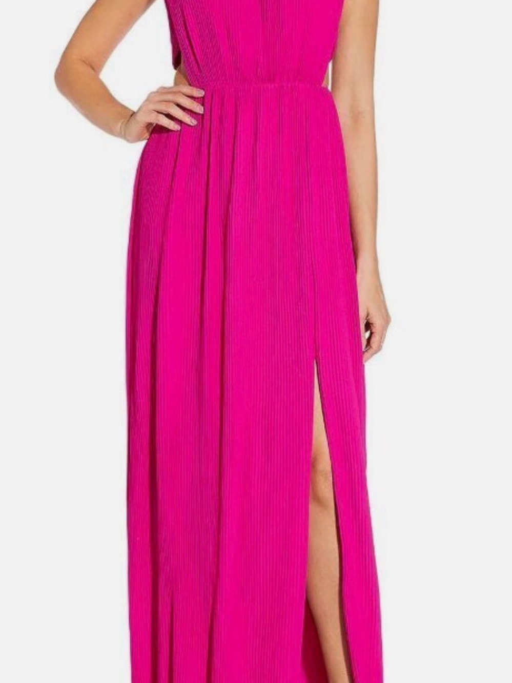 Aidan Mattox Pink Flame Cutout Gown- Maxi length